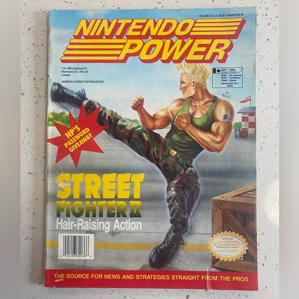 Nintendo Power Magazine Street Fighter 2 Vol 38 (JULY 1992) with Poster